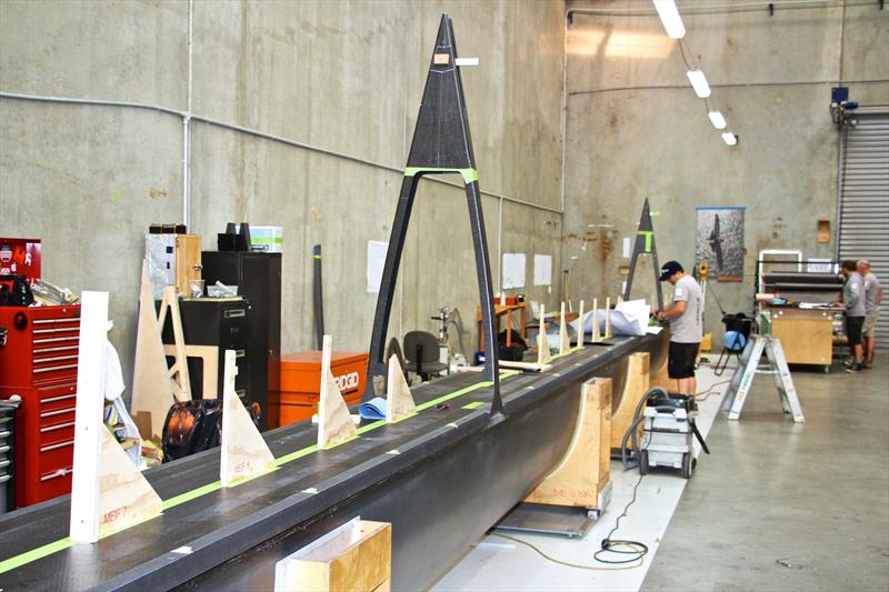 An AC50 wingsail under construction at Core Builders Composites in NZ photo copyright Richard Gladwell / Sail-World.com/nz taken at Wakatere Boating Club and featuring the F50 class