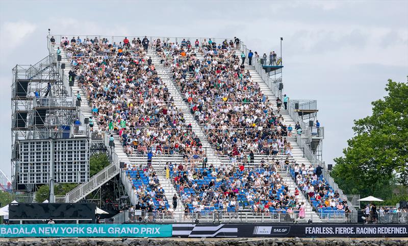 Fans in grandstands are and increasing part of SailGP - Day 2 of the Mubadala New York Sail Grand Prix - photo © Samo Vidic/SailGP