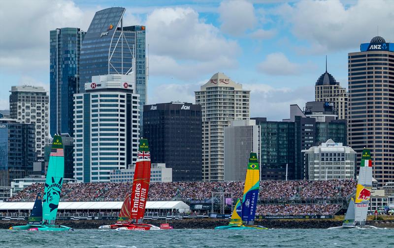The extended Grandstand will take an extra 3,000 fans per day in SailGP Auckland in February 2026 - photo © Felix Diemer/SailGP