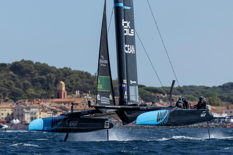 BlackFoils (NZL) - Race Day 1 - Rockwool France SailGP - Saint Tropez - September 12, 2025 photo copyright Felix Diemer/SailGP taken at Société Nautique de Saint-Tropez and featuring the F50 class