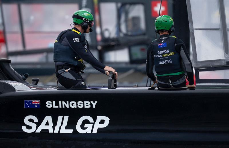 Tom Slingsby, driver of BONDS Flying Roos SailGP Team, in action on Race Day 2 of the Rolex Switzerland Sail Grand Prix held in Geneva, Switzerland Sunday 21 September photo copyright Felix Diemer for SailGP taken at Lake Geneva Yacht Club and featuring the F50 class