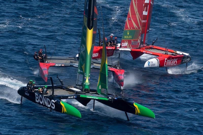 Australia, Switzerland and Great Britain - SailGP - September 2025 - Saint Tropez photo copyright Samo Vidic/SailGP taken at Société Nautique de Saint-Tropez and featuring the F50 class