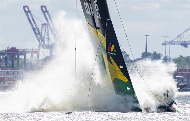 Bonds Flying Roos nosedives on  Day 1 - Mubadala New York Sail GP -  New York, USA -  May 30, 2026 - photo © Simon Bruty/SailGP