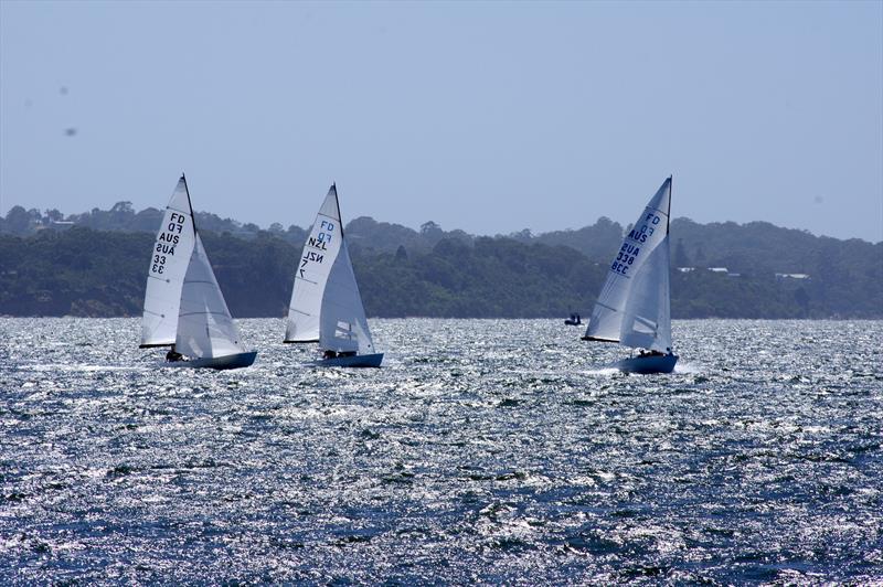 Blu Tak AUS338, PPK NZL7 and Lupicus 60 AUS33 racing to the leeward gate in race four of the Flying Dutchman 2026 Australian Championship - photo © Jeanette Severs