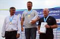 Grand Masters podium at the end of the Finn World Masters at Kavala © Robert Deaves