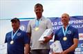 Masters podium at the end of the Finn World Masters at Kavala © Robert Deaves