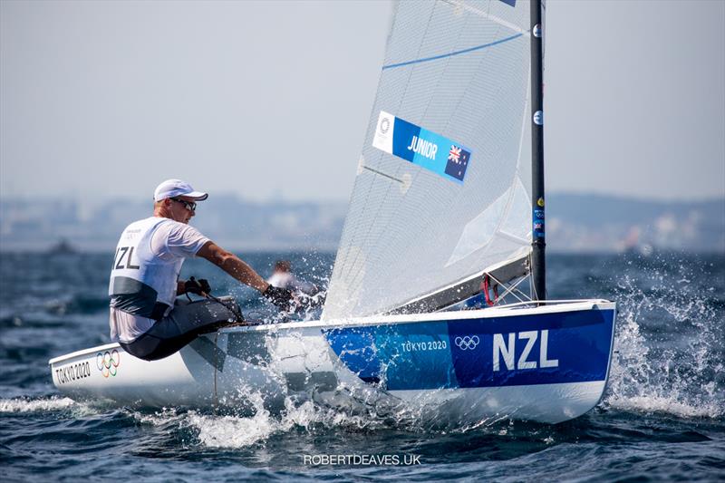 Josh Junior, NZL at the Tokyo 2020 Olympic Sailing Competition day 8 - photo © Robert Deaves / www.robertdeaves.uk