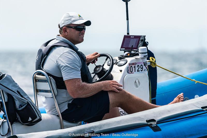 Rafael Trujillo Coaching - 2019 Finn Gold Cup - World Championships photo copyright Beau Outteridge taken at Royal Brighton Yacht Club and featuring the Finn class