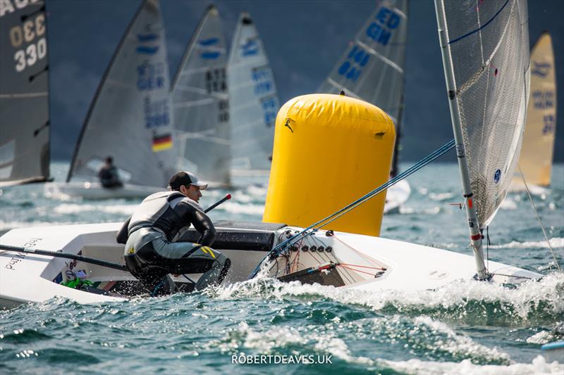 Domonkos Németh on day 2 of the Finn Gold Cup at Malcesine - photo © Robert Deaves / www.robertdeaves.uk
