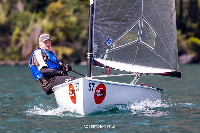 Allen Burrell, GBR - Finn European Masters at Campione del Garda photo copyright Robert Deaves taken at Campione Univela and featuring the Finn class