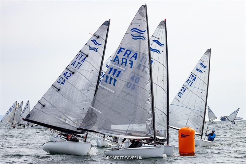 Close finish for Lebrun - 2025 Open Finn European Championship photo copyright Robert Deaves / www.robertdeaves.uk taken at Circolo del Remo e della Vela Italia and featuring the Finn class