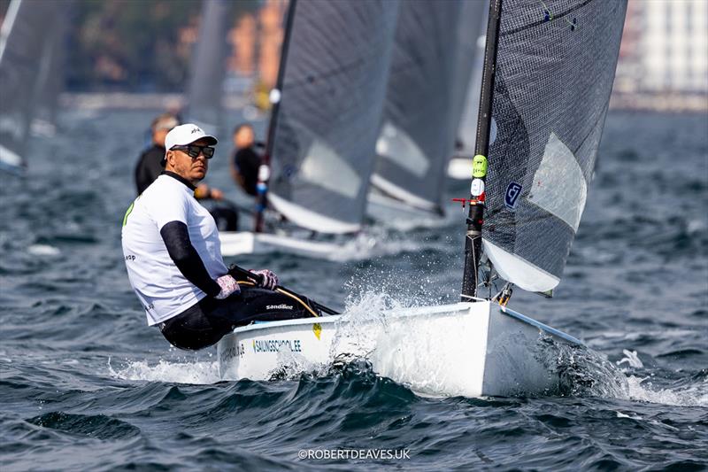 Deniss Karpak, EST - 2025 Open Finn European Championship photo copyright Robert Deaves / www.robertdeaves.uk taken at Circolo del Remo e della Vela Italia and featuring the Finn class