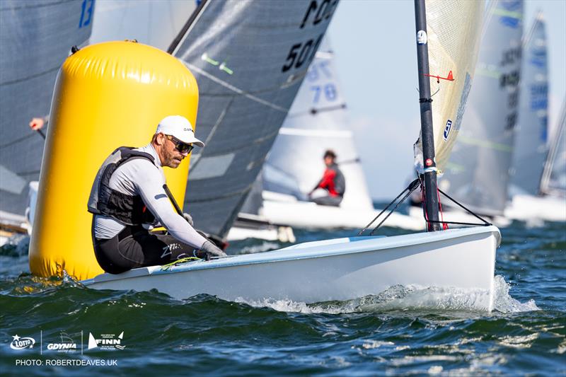 Tibor Pallay HUN on day 1 of the 2026 Open Finn and U29 European Championship - photo © Robert Deaves / www.robertdeaves.uk