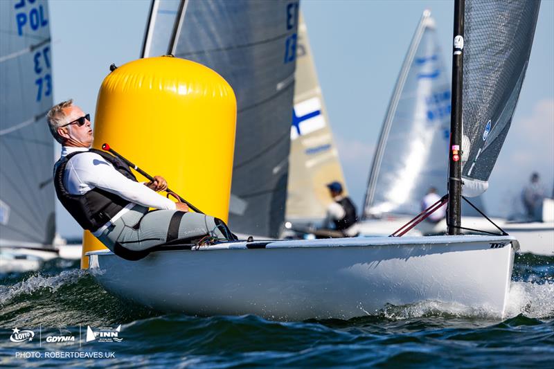 John Greenwood, GBR on day 1 of the 2026 Open Finn and U29 European Championship - photo © Robert Deaves / www.robertdeaves.uk