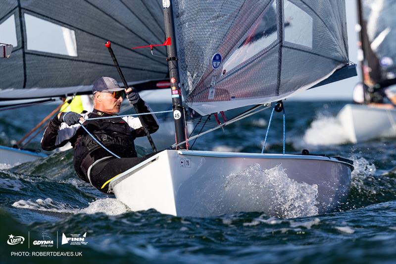 Laurent Hay, FRA on day 1 of the 2026 Open Finn and U29 European Championship - photo © Robert Deaves / www.robertdeaves.uk