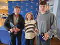 Irish Fireball End of Season Championship at Howth - Noel Butler & Mark Greer with Jill Sommerville event organiser © Frank Miller