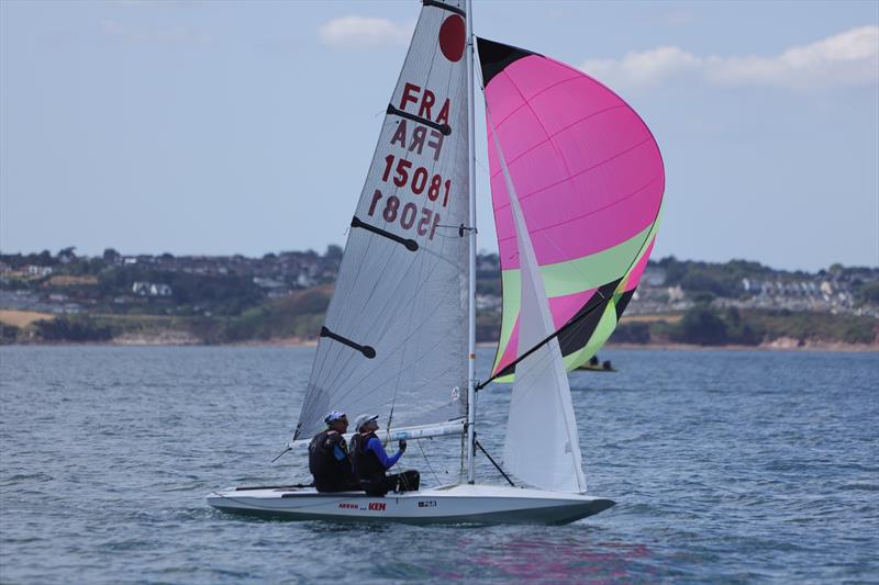Olivier Burgaud and Florence Devaux on Day 5 of the 2026 Fireball World Championship at the Royal Torbay Yacht Club photo copyright Mark Jardine taken at Royal Torbay Yacht Club and featuring the Fireball class