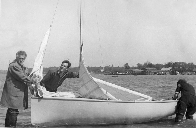 A momentous day for dinghy sailing as the prototype Firefly is launched into the Hamble River photo copyright Fairey Marine taken at  and featuring the Firefly class