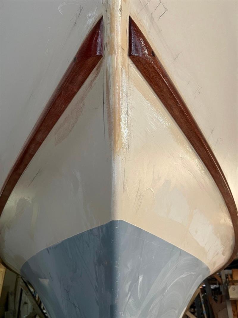 Hull #7 Finished spray rails - photo © Michael Rybovich & Sons
