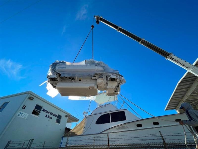 Hull #7 Engine installation - photo © Michael Rybovich & Sons