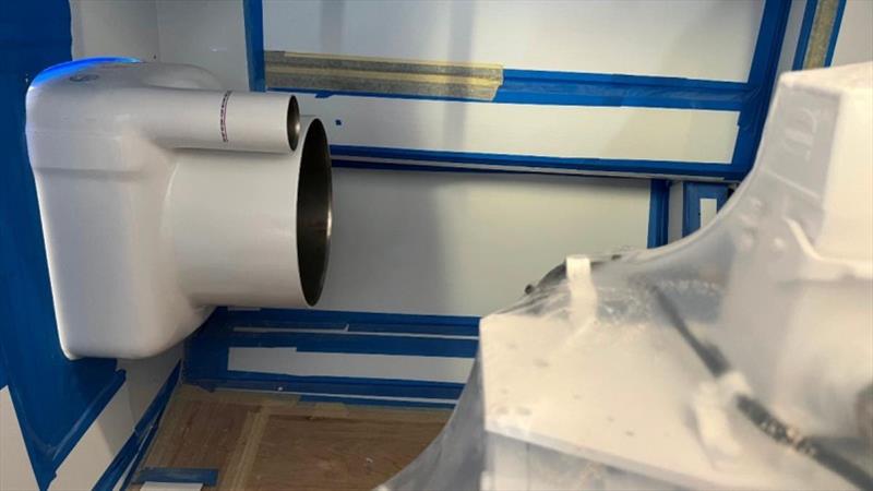Hull #7 mufflers in - photo © Michael Rybovich & Sons