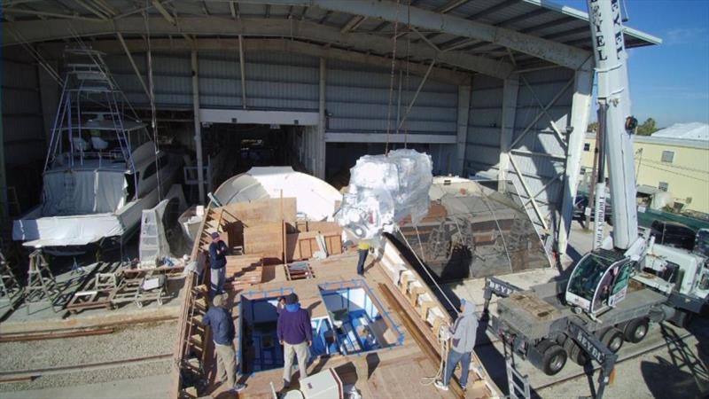 Hull #7 Engine installation - photo © Michael Rybovich & Sons