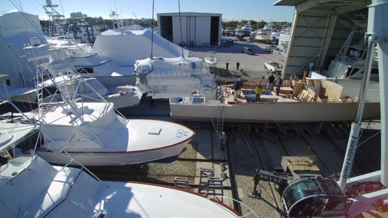 Hull #7 Engine installation - photo © Michael Rybovich & Sons