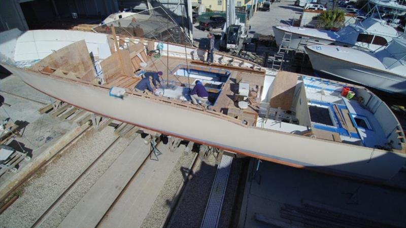 Hull #7 Engine installation - photo © Michael Rybovich & Sons