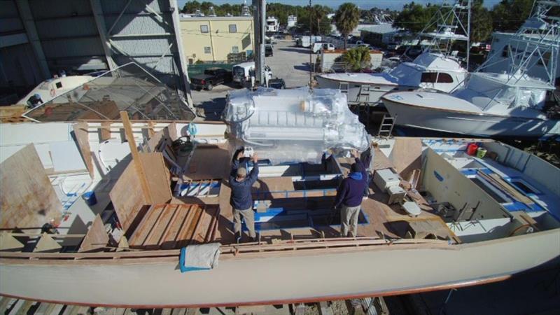 Hull #7 Engine installation - photo © Michael Rybovich & Sons