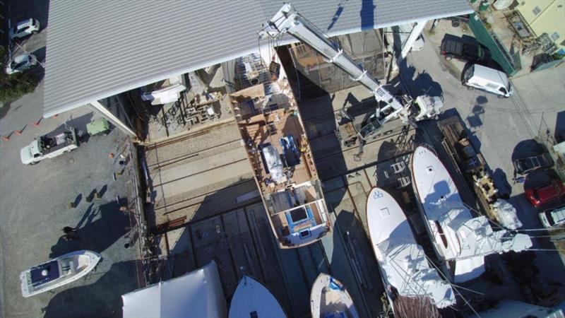 Hull #7 Engine installation - photo © Michael Rybovich & Sons