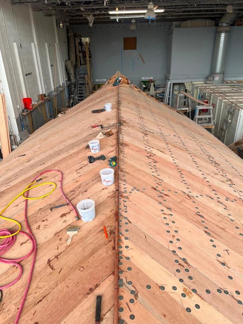 Hull #8 First bottom layer - photo © Michael Rybovich & Sons