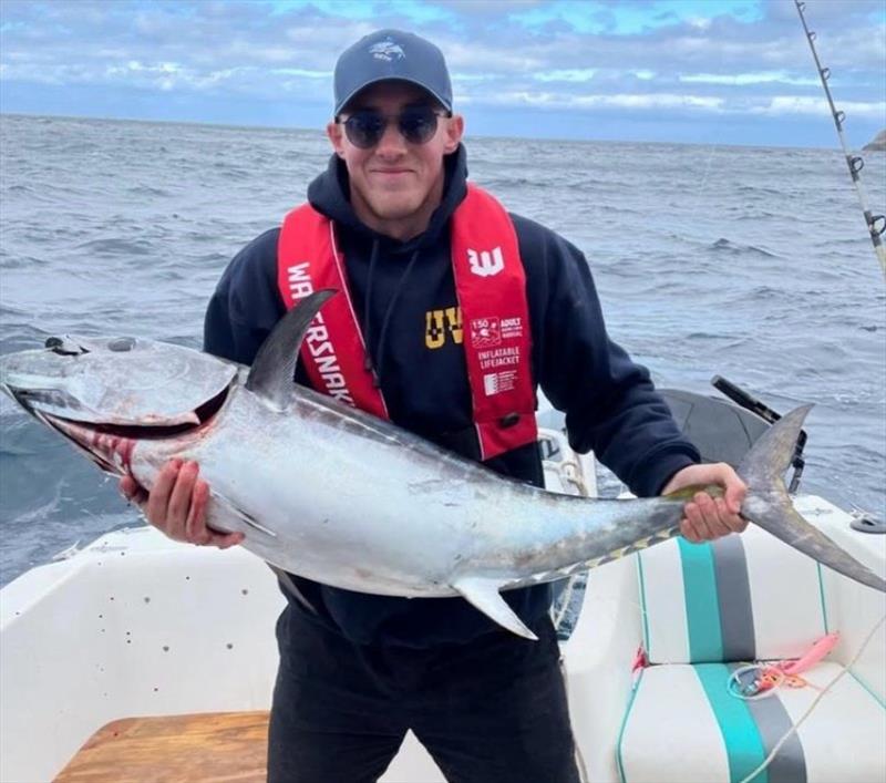 Huw Green with a chunky blue - photo © Spot On Fishing Hobart