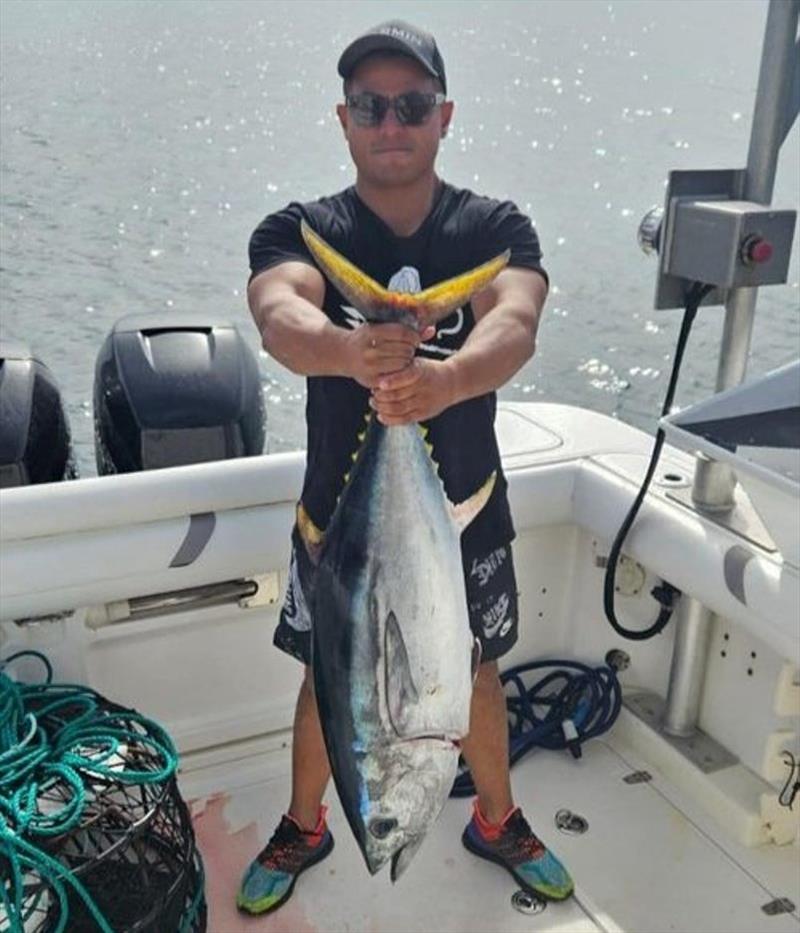 Quinten with a Pedra blue - photo © Spot On Fishing Hobart