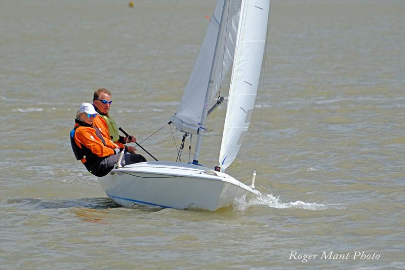 Justin Waples and Jackie McKellar during the Burnham Flying Fifteen Open photo copyright Roger Mant Photography taken at Royal Corinthian Yacht Club and featuring the Flying Fifteen class
