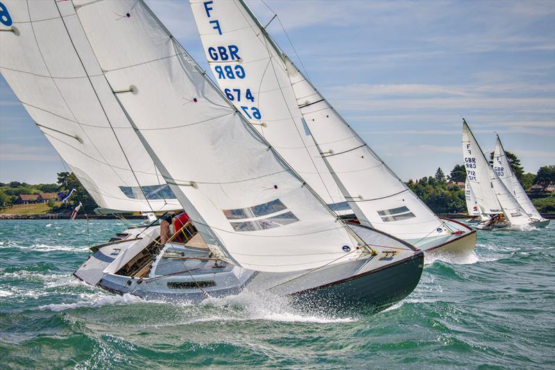 Close racing for the Folkboats - Taittinger Royal Solent YC Regatta photo copyright Tim Jeffreys Photography taken at Royal Solent Yacht Club and featuring the Folkboat class