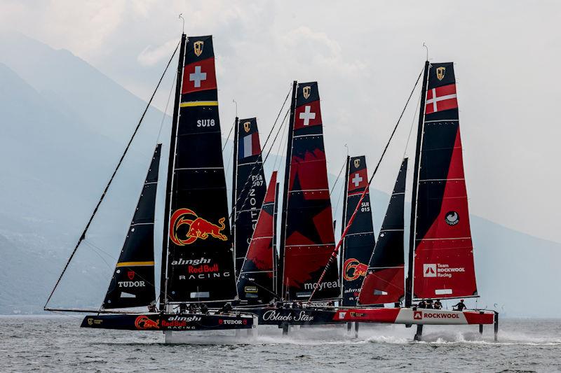 High octane reaching starts on day 1 of the GC32 Riva Cup photo copyright Sailing Energy / GC32 Racing Tour taken at Fraglia Vela Riva and featuring the GC32 class