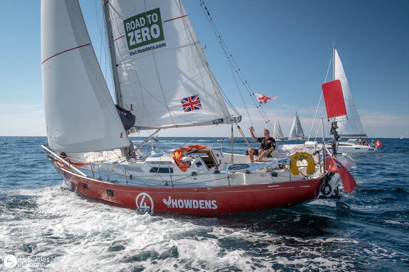 The British mini sailor Simon Curwen (UK) onboard his Biscay 36 'Clara',took the best start of the day! - photo © Les Sables d'Olonne