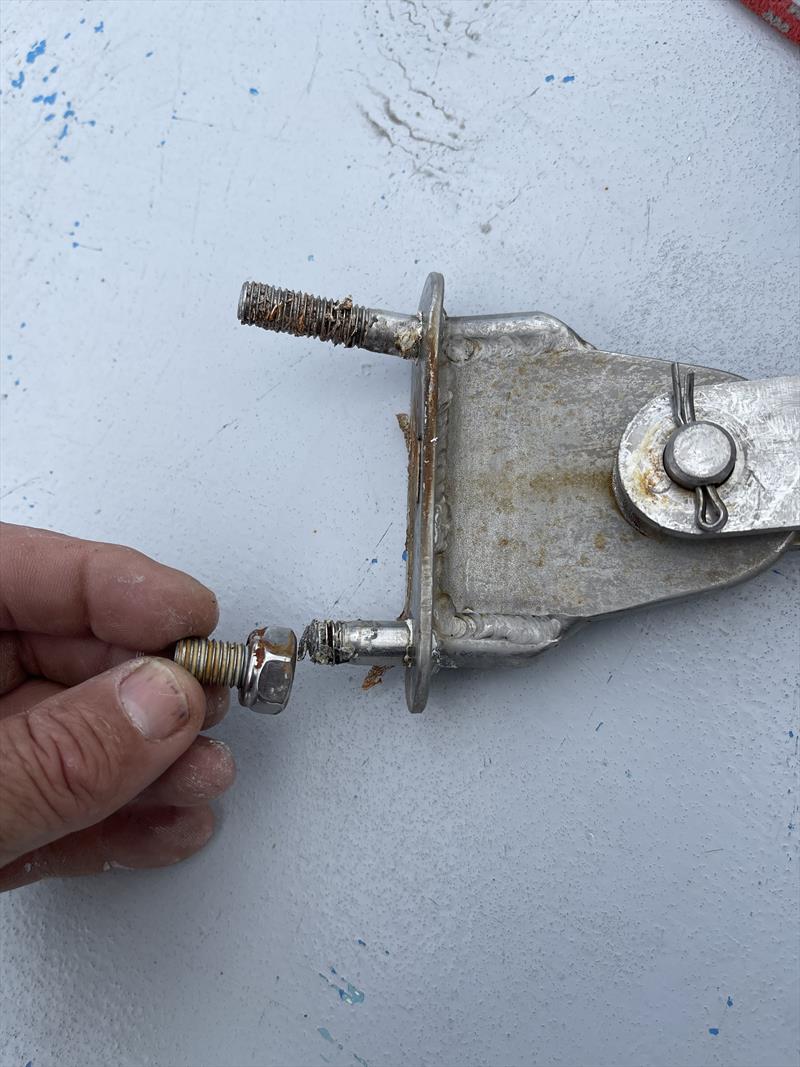 Chainplate damage aboard CLARA, Erden Eruç's Biscay 36  photo copyright Erden Eruç Collection taken at Seattle Sailing Club and featuring the Golden Globe Race class