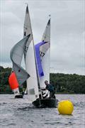 Alan Blay and Hugh in the mix during the GP14 Munster Championship 2025 at Cullaun Sailing Club © Hazel McMahon,Luke O'Donnell & Des McMahon
