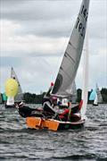 Colman and Ross working hard during the GP14 Munster Championship 2025 at Cullaun Sailing Club © Hazel McMahon,Luke O'Donnell & Des McMahon