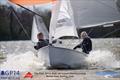 Liz and Will blitzing the bronze fleet during the P&B GP14 2026 UK Inland Championship &copy; Richard Craig / www.SailPics.co.uk