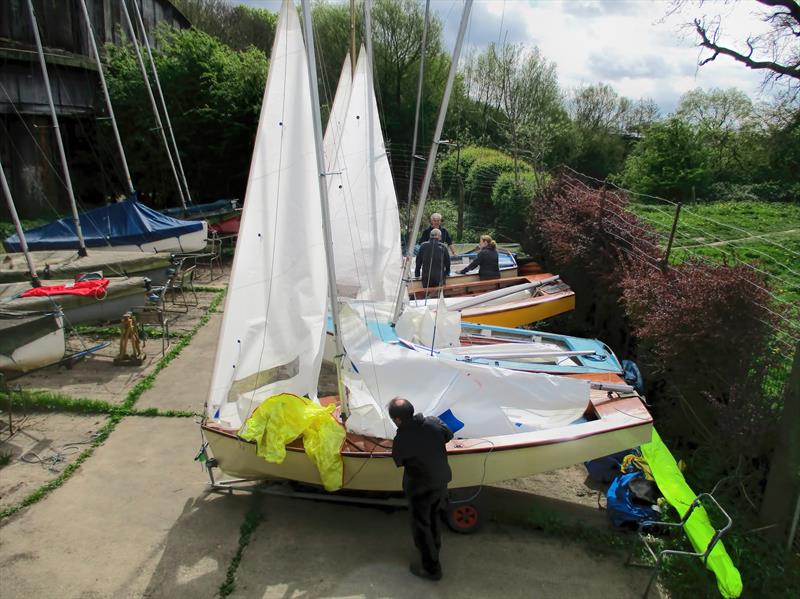 Rigging at York Railway Institute Sailing Club for the Round Holes Trophy photo copyright Steve Parry taken at York Sailing Club and featuring the GP14 class