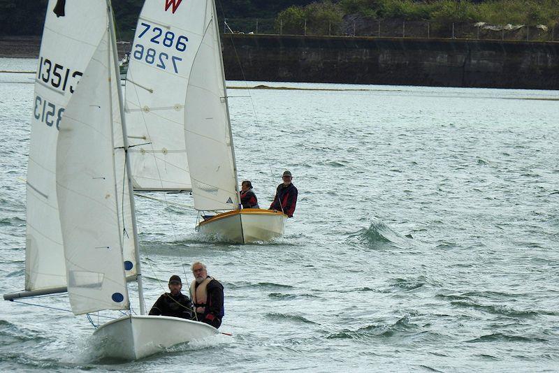 Winner of day 2, GP14 Tim Scott-Wilson ahead of Wayfarer, Mark Finch in 3rd - Menai Strait Regattas - photo © Ian Bradley