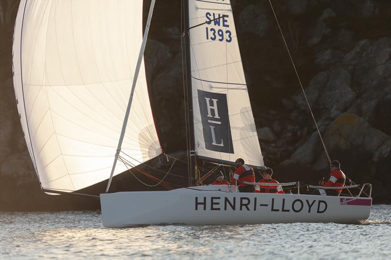 Hans Eckerström helming his J/70 during the Henri-Lloyd Frostbite Challenge in Marstrand, Sweden photo copyright Dan Ljungsvik taken at Marstrands Segelsällskap and featuring the  class