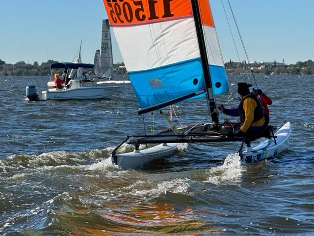 Racecourse action at the Bluster Regatta - photo © Lisa Herendeen /Hobie Division 8