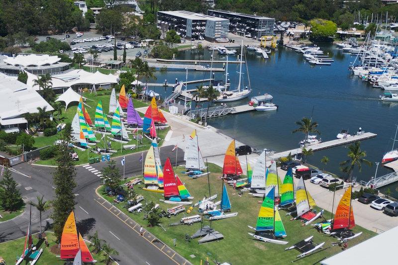 51st Australian Hobie Cat National Championships photo copyright Spikey Mikey / RQTV taken at Royal Queensland Yacht Squadron and featuring the Hobie 16 class