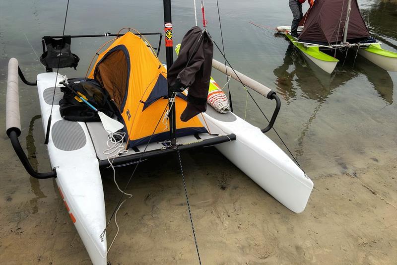 Hobie Wave backrests are available from the manufacturer (tent is owner's addition) photo copyright Mat Conboy taken at  and featuring the Hobie Wave class