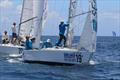 C24 Team Boat Drinks, with Dave Franzel far left in blue, locked into tight competition, on day 1 of the 52nd St. Thomas International Regatta &copy; STIR / www.ingridabery.com