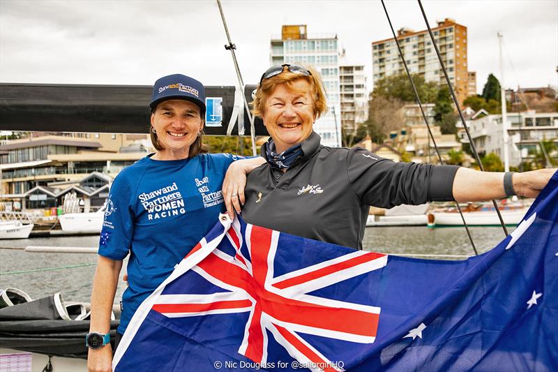 Aussies stick together - Katie Spithill and Karyn Gojnich OLY photo copyright Ashley Dart taken at Royal Prince Alfred Yacht Club and featuring the IC37 class