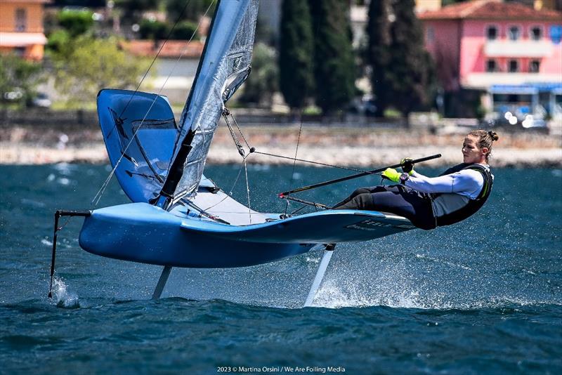 German Lisa Schweigert - 1st woman of Moth class photo copyright Martina Orsini / We Are Foiling Media taken at Fraglia Vela Malcesine and featuring the International Moth class